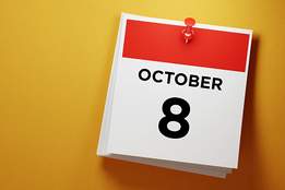 pinned calendar page with october 8